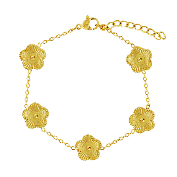 Fashionable and minimalist vine flower long brand splicing chain bracelet, personalized and versatile men's and women's titanium steel bracelet accessories