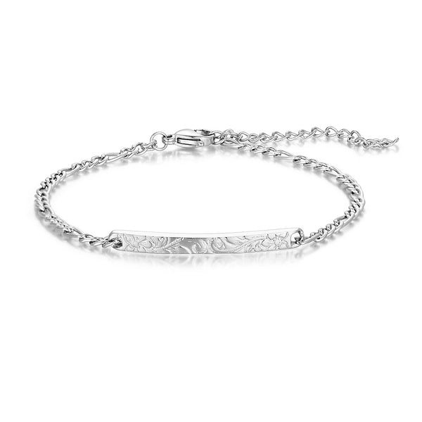 Fashionable and minimalist vine flower long brand splicing chain bracelet, personalized and versatile men's and women's titanium steel bracelet accessories